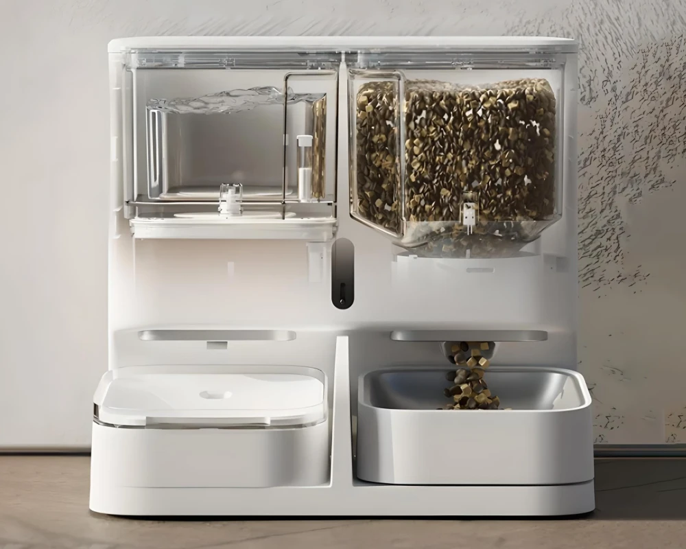 automatic dry food pet feeder
